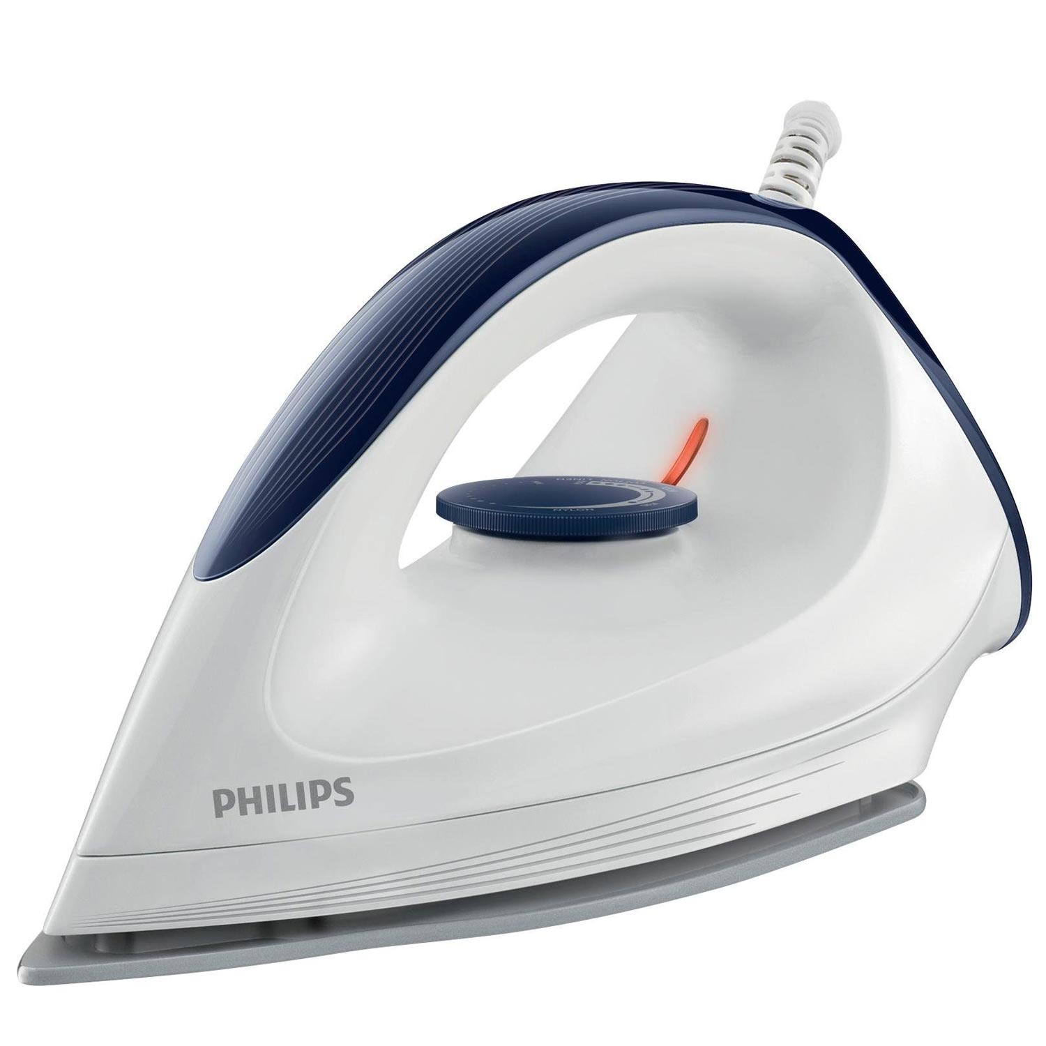 Philips GC160/02 Trocken-Bügeleisen mit DynaGlide-Bügelsohle weiß/blau