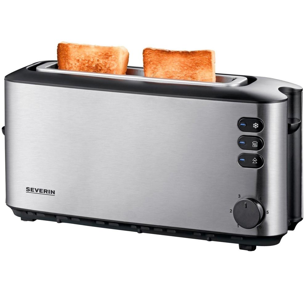 Severin AT 2515 Automatik-Langschlitztoaster gebürstet/schwarz