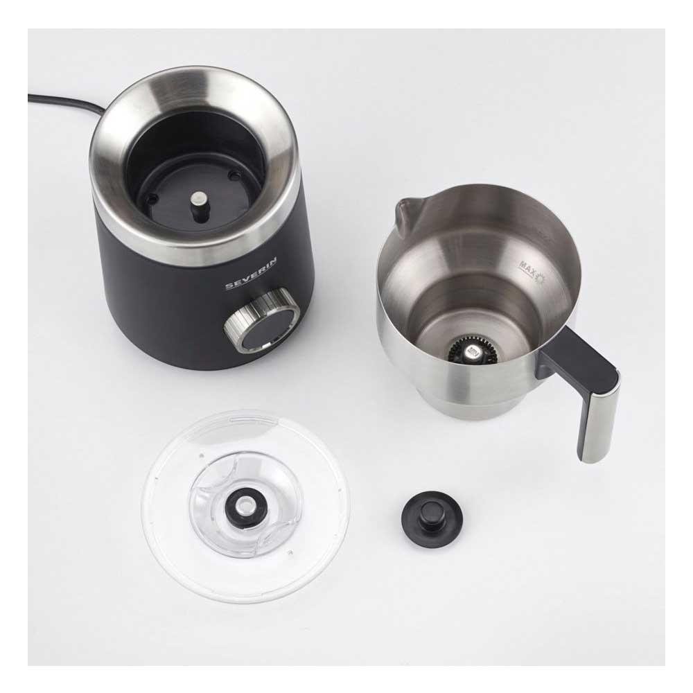 Severin SM 3587 SPUMA 700 PLUS Induktions-Milchaufschäumer edelstahl-gebürstet/schwarz-matt