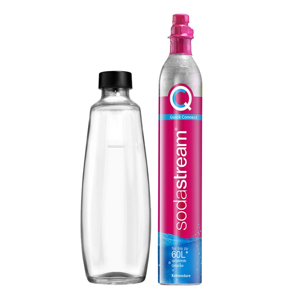 SodaStream Quick Connect CO2-Zylinder & 1 L Glasflasche