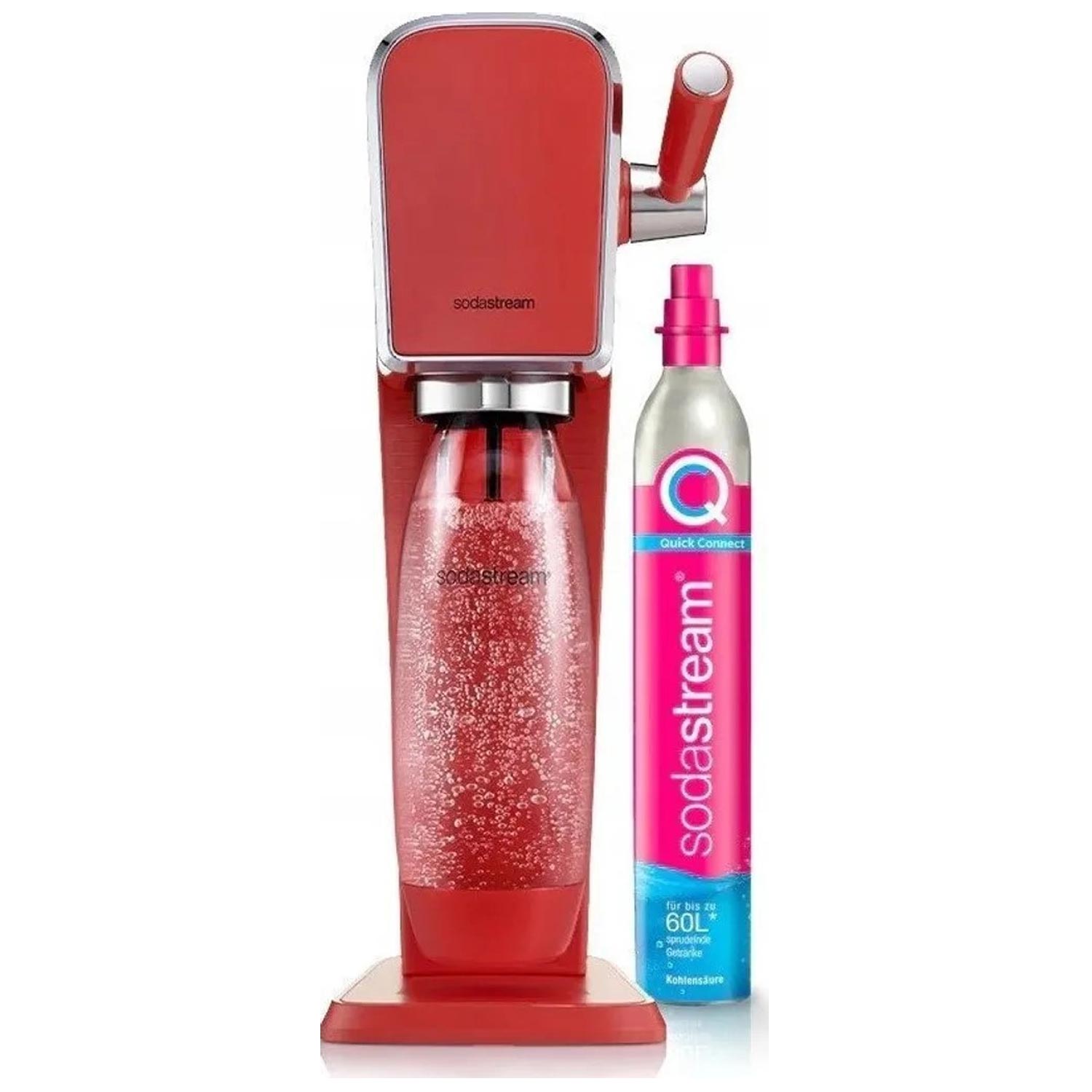 SodaStream Art Wassersprudler mit CO2-Zylinder und 1L PET Flasche rot