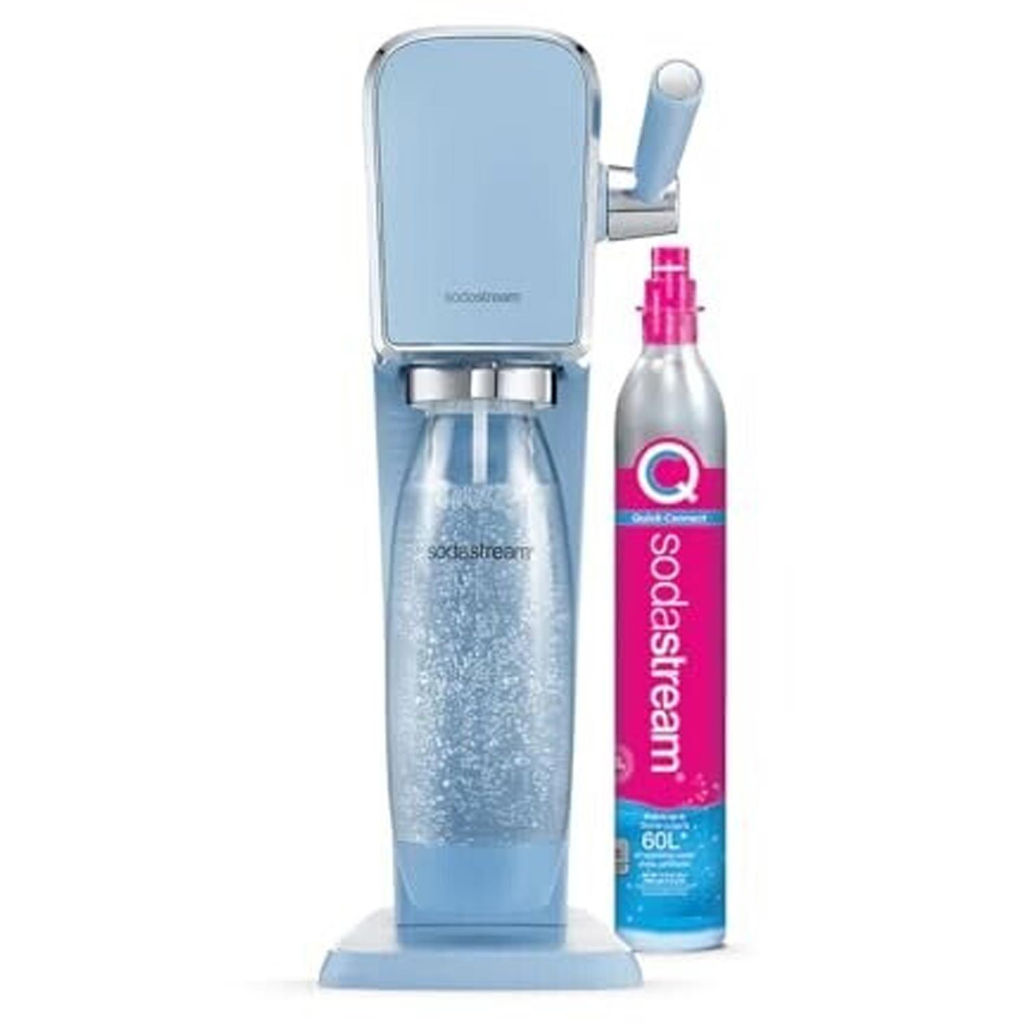 SodaStream Art Wassersprudler mit CO2-Zylinder und 1L PET Flasche pastelblau