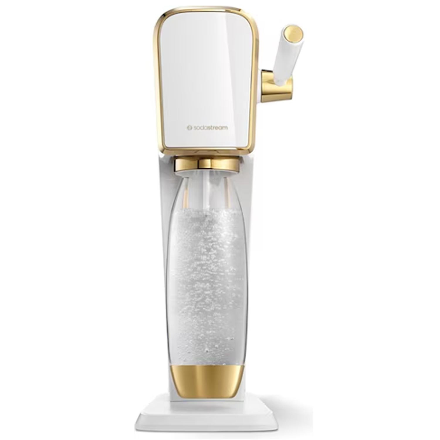 SodaStream Art Wassersprudler mit CO2-Zylinder und 1L PET Flasche weiß/gold