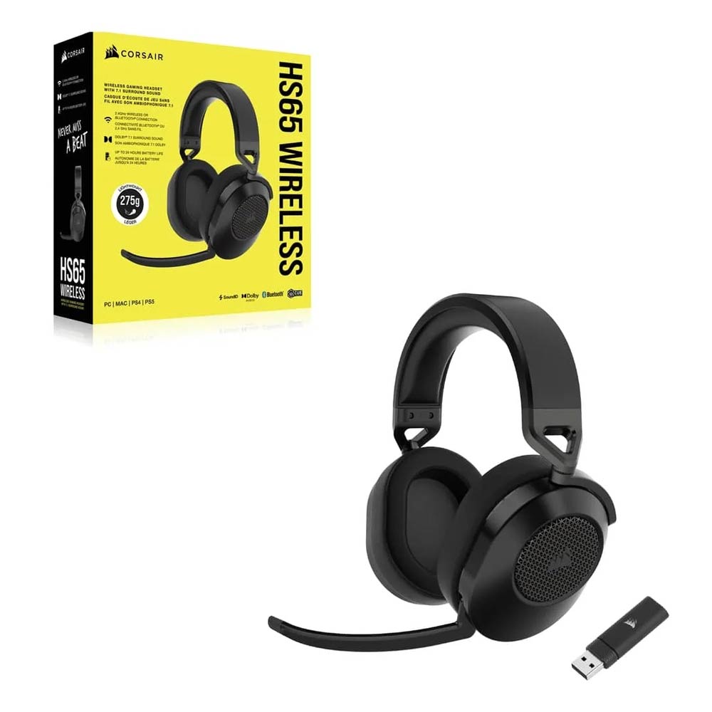 Corsair HS65 WIRELESS Multiplattform-Gaming-Headset Mit Bluetooth carbon