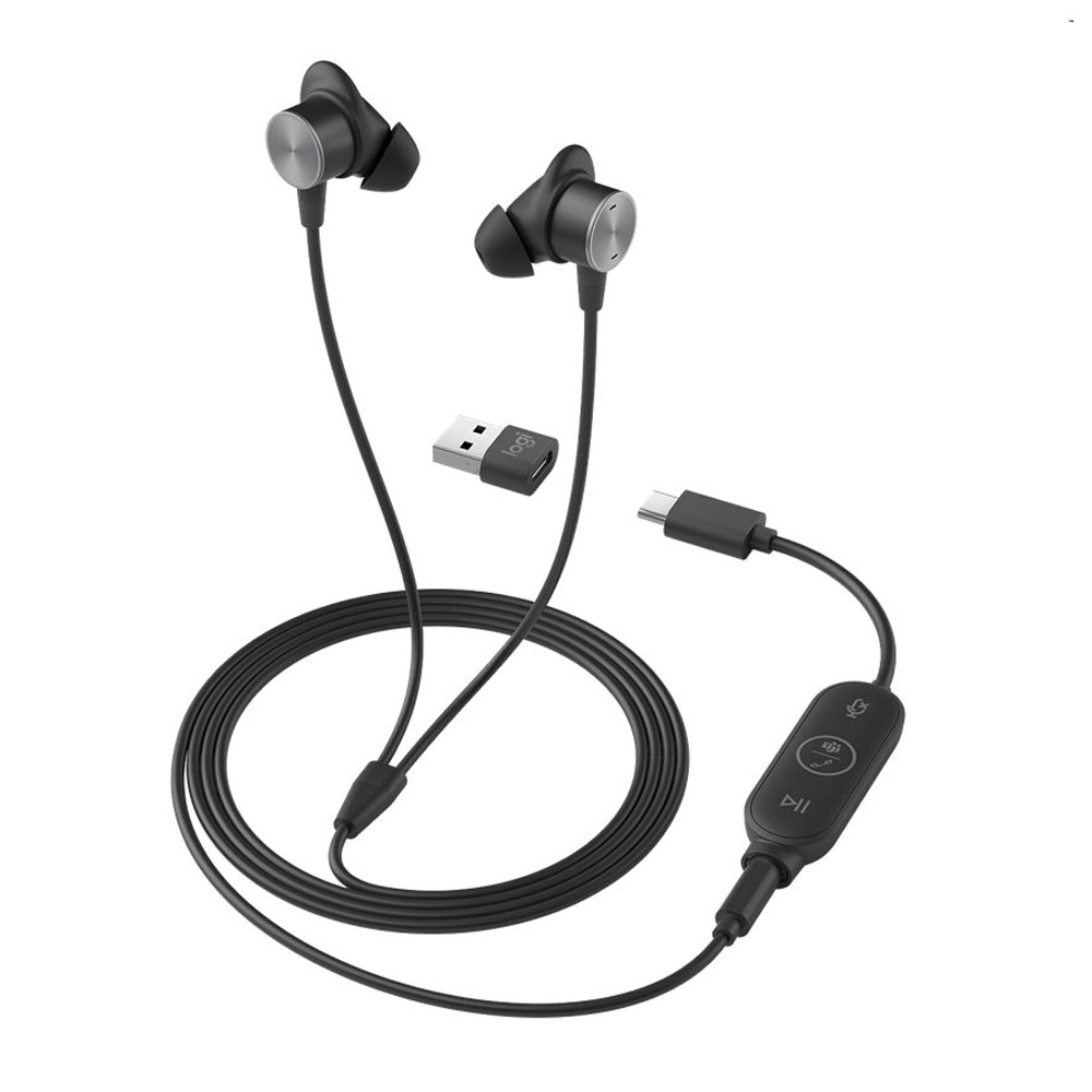 Logitech Zone Wired Earbuds graphite