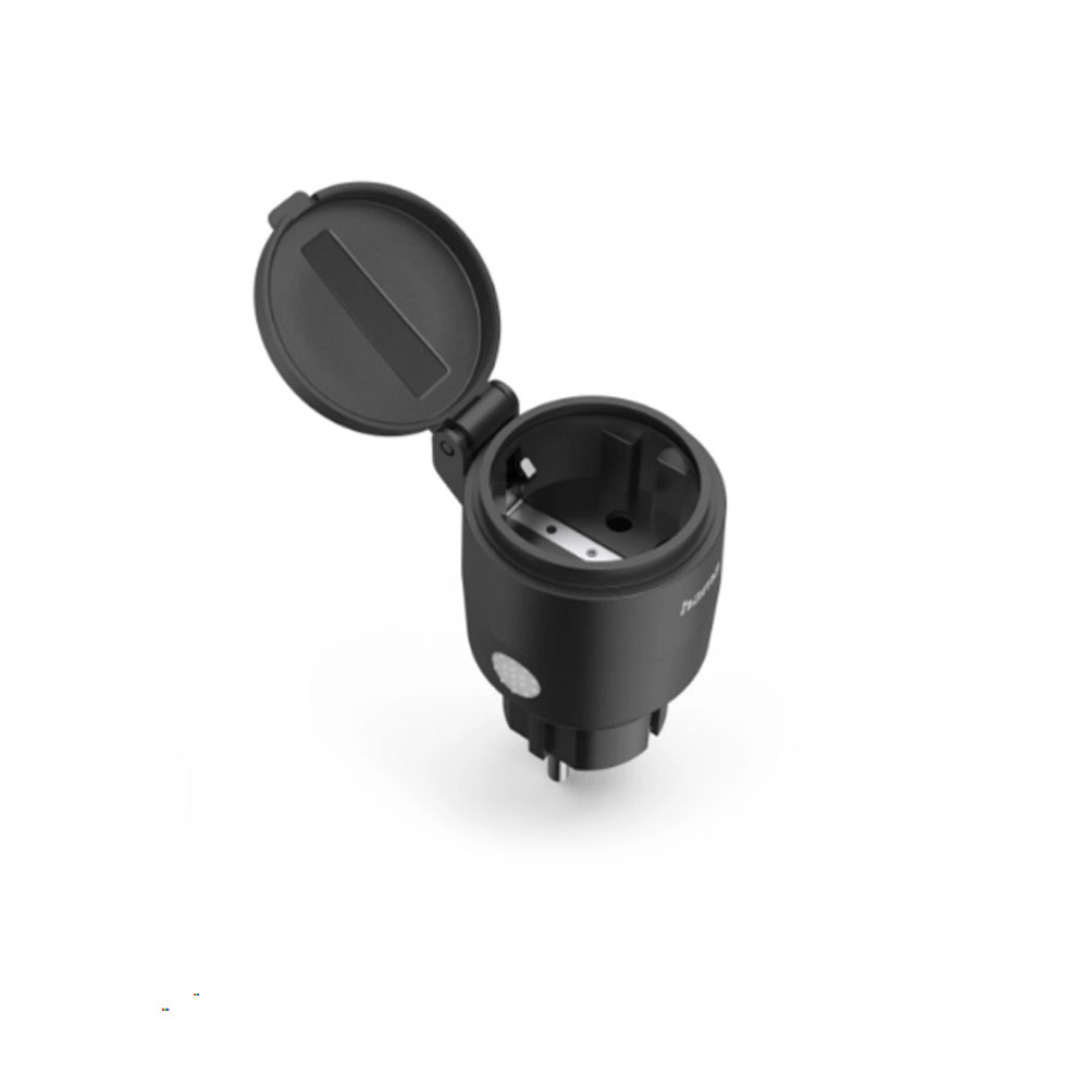 Hama Smarte WLAN-Steckdose f. außen, sprach-/appgesteuert, 2.300W, IP44, Schwarz