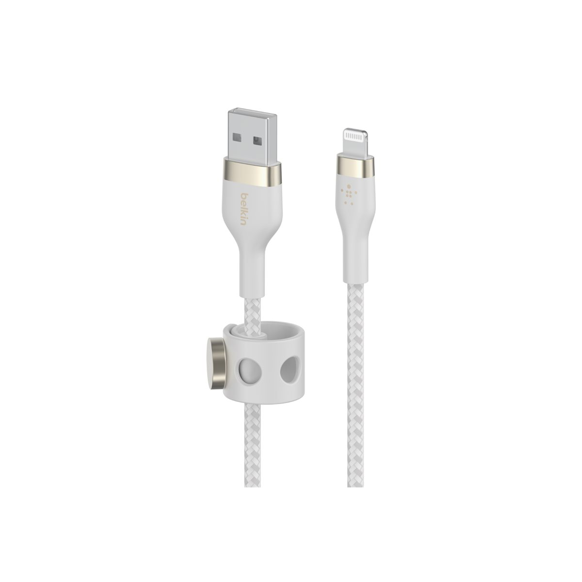 Belkin BoostCharge Pro Flex geflochtenes USB-A/Lightning-Kabel 1m weiß