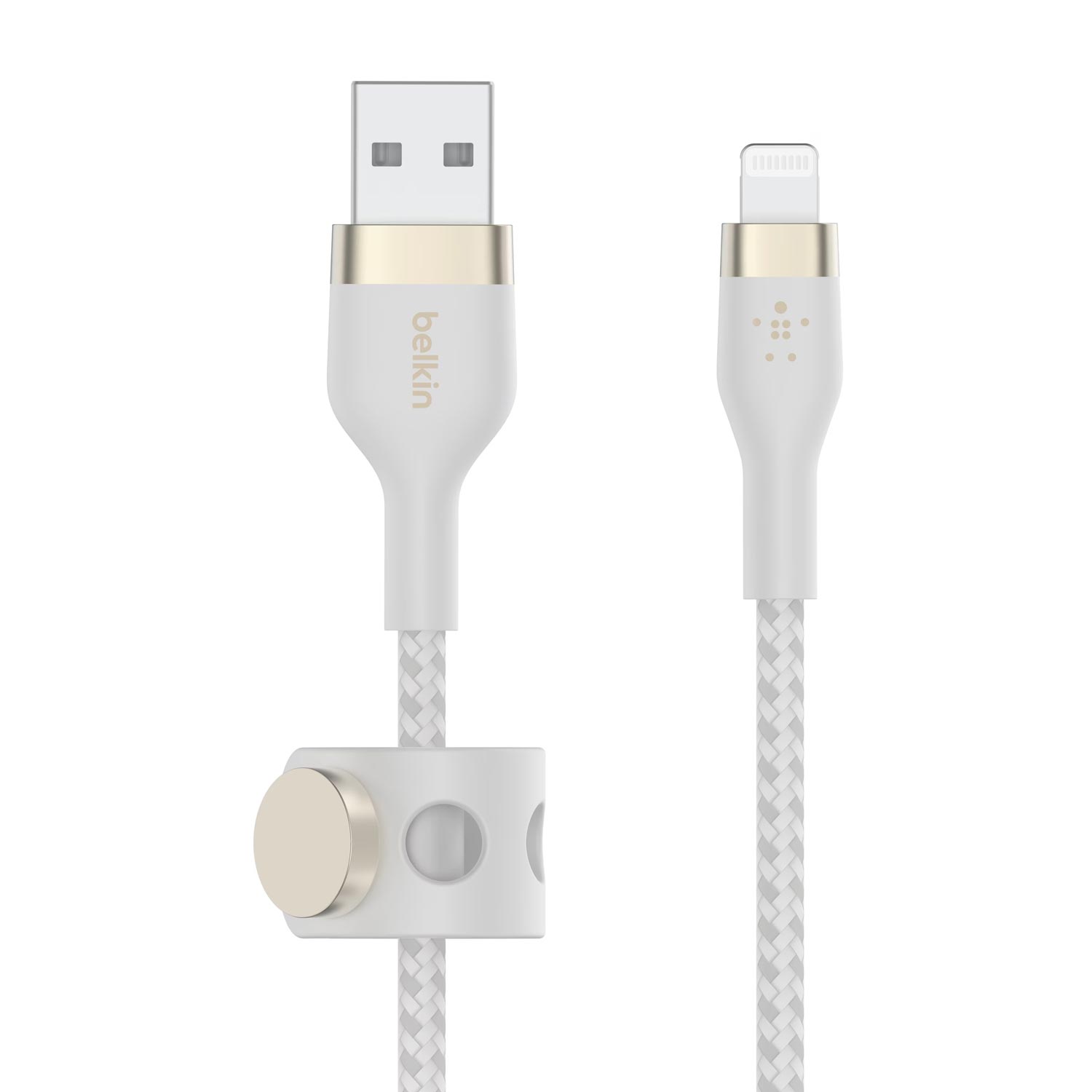 Belkin BoostCharge Pro Flex geflochtenes USB-A/Lightning-Kabel 2m weiß