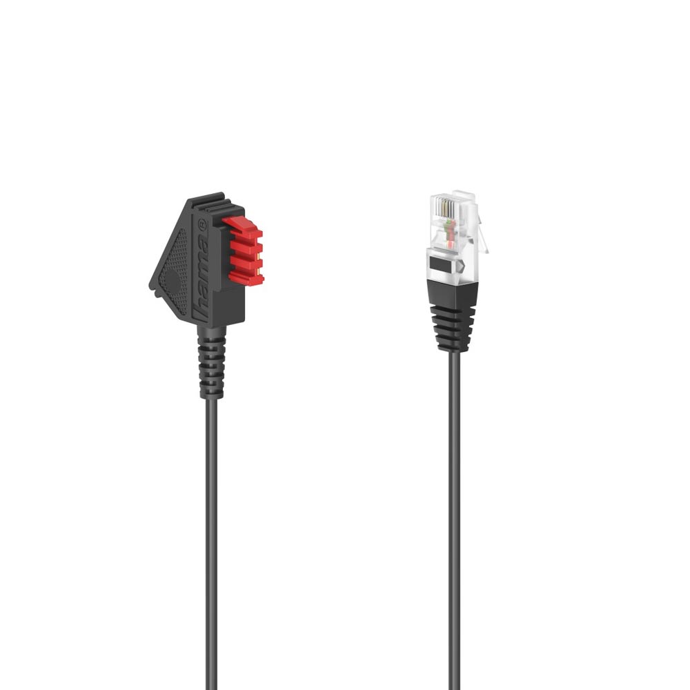 Hama DSL-Box-Kabel, TAE-F-Stecker - Modular-Stecker 8p2c, 10 m, Schwarz