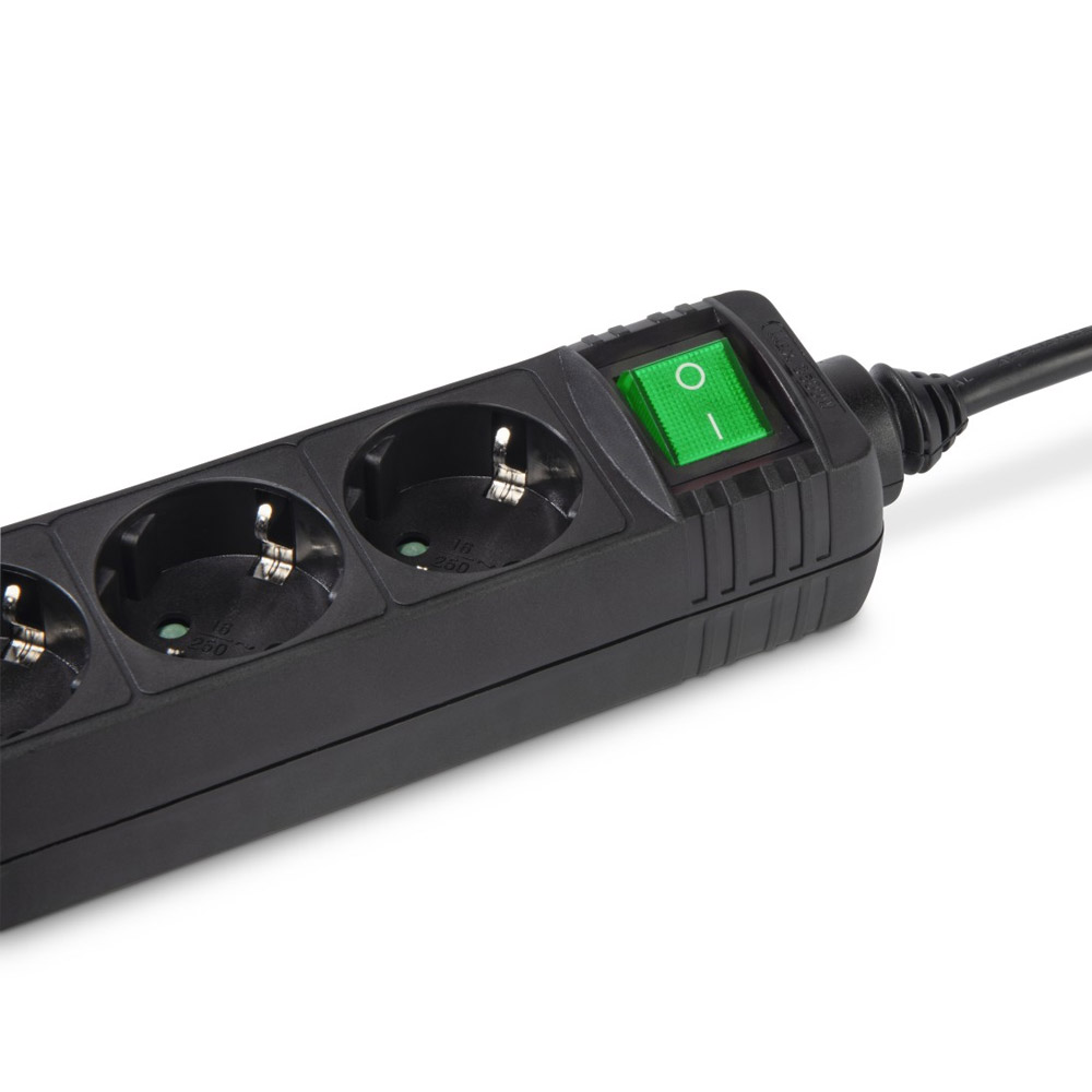 Hama Steckdosenleiste, 6-fach, Schalter, 1,4 m, Schwarz