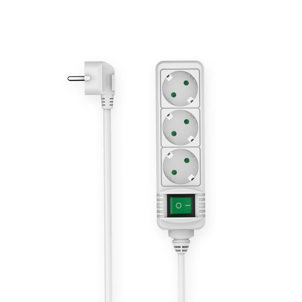 Hama Steckdosenleiste, 3-fach, Schalter, 1,4 m, Weiß