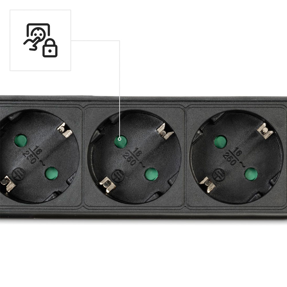 Hama Steckdosenleiste, 3-fach, Schalter, 1,4 m, Schwarz