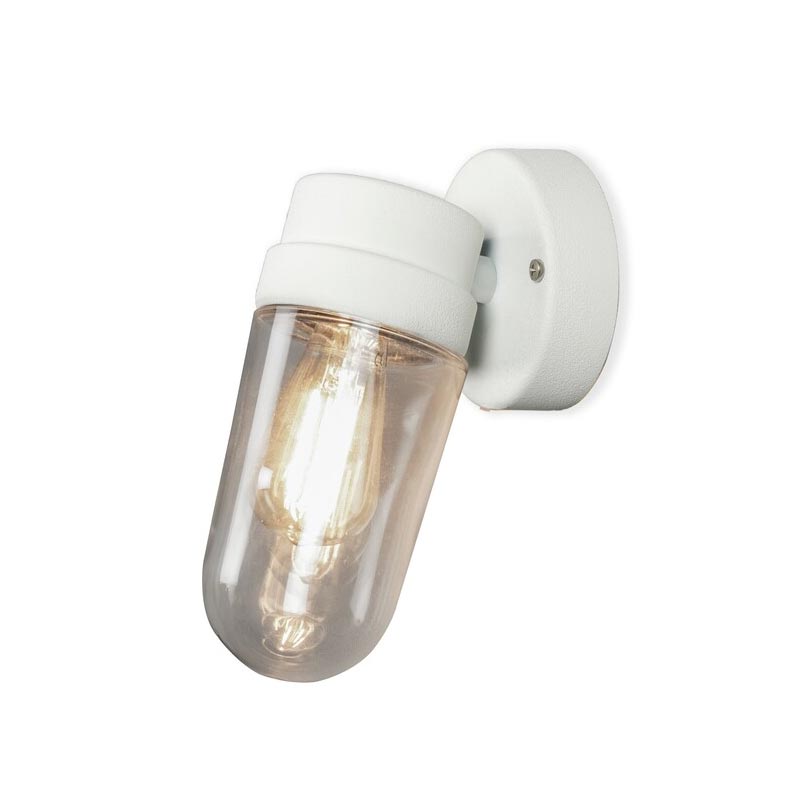 Konstsmide Vega Wandleuchte weiß E27, Aluminium/Glas