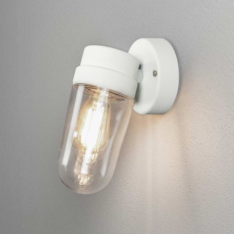 Konstsmide Vega Wandleuchte weiß E27, Aluminium/Glas