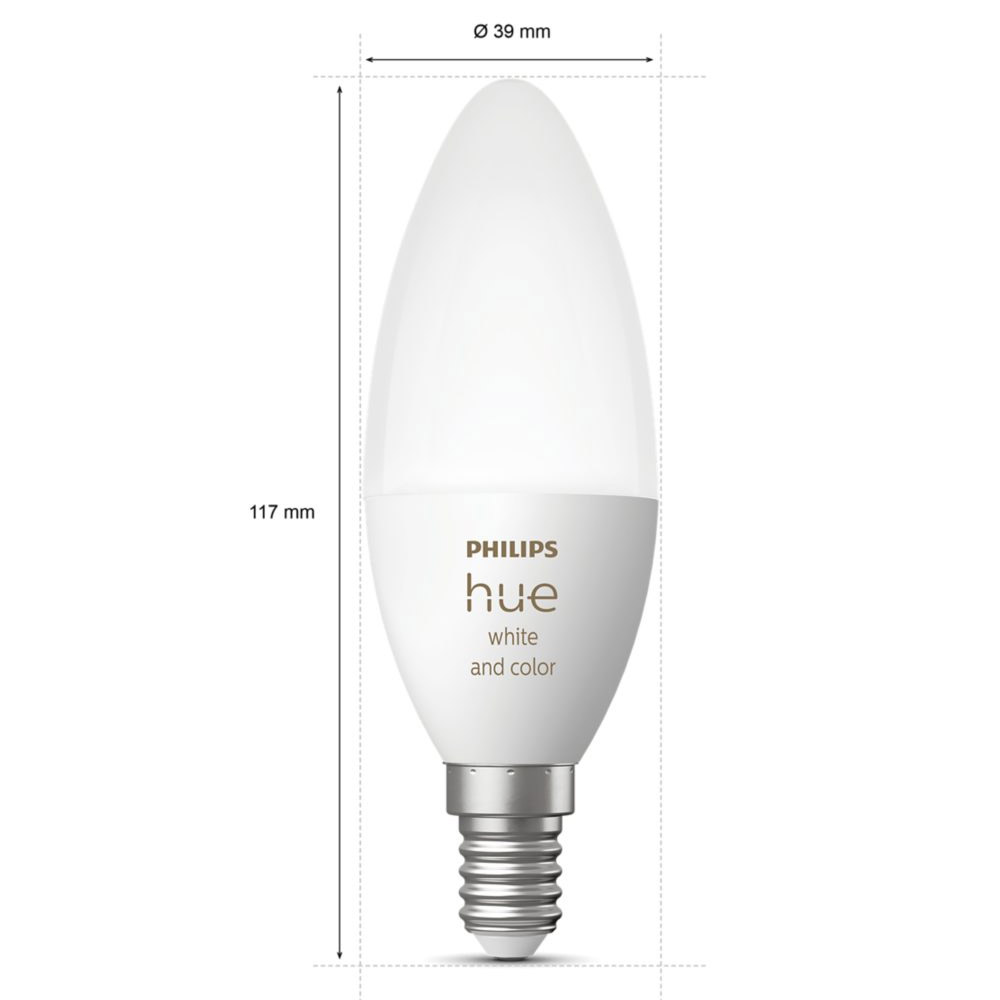 Philips Hue White and Color Ambiance LED-Kerze E14 RGBW Bluetooth Doppelpack