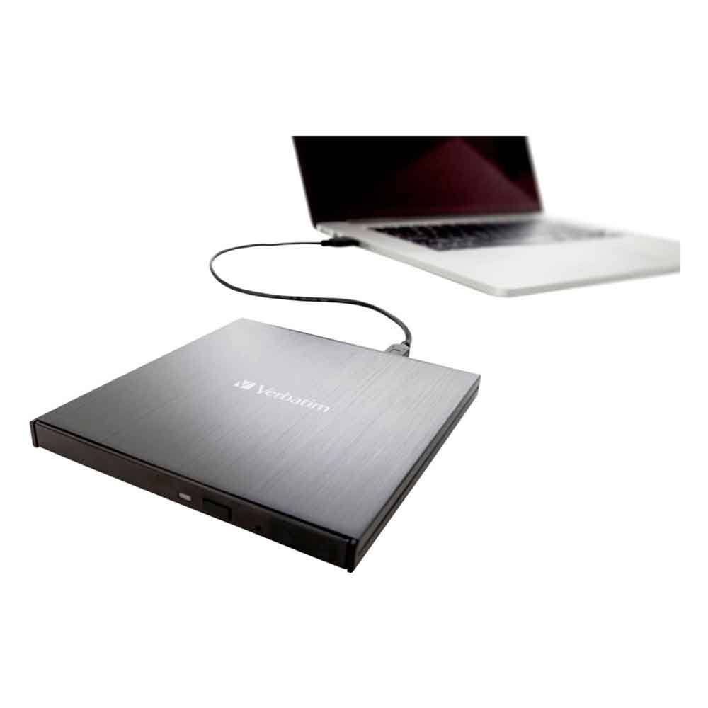 Verbatim Externer Slimline Bluray Writer mit USB-C Anschluss externer DVD und Bluray Brenner
