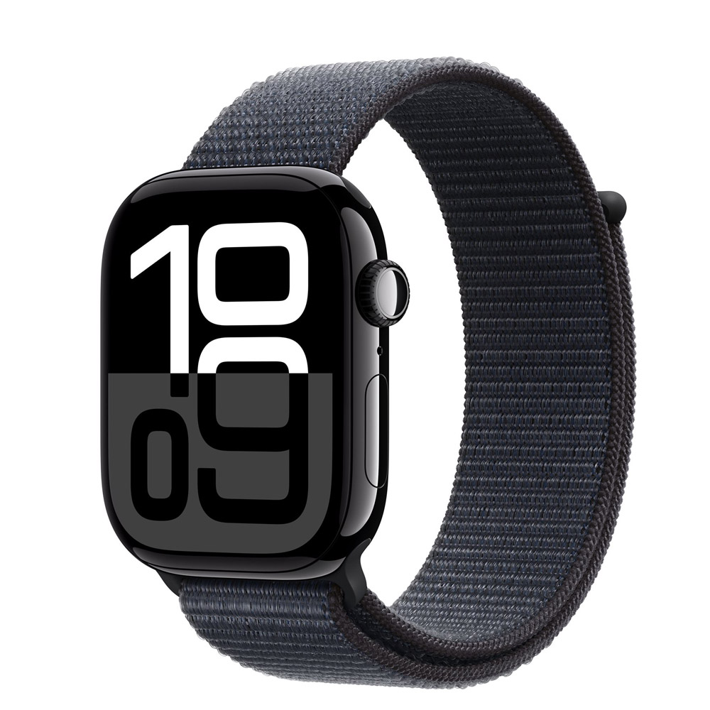 Apple Watch Series 10 GPS 46mm Aluminium Diamantschwarz Sport Loop Tinte