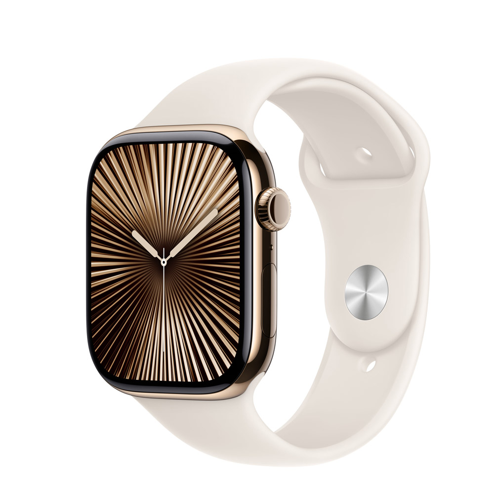 Apple Watch Series 10 4G 46mm Titan Gold Sportarmband Polarstern M/L