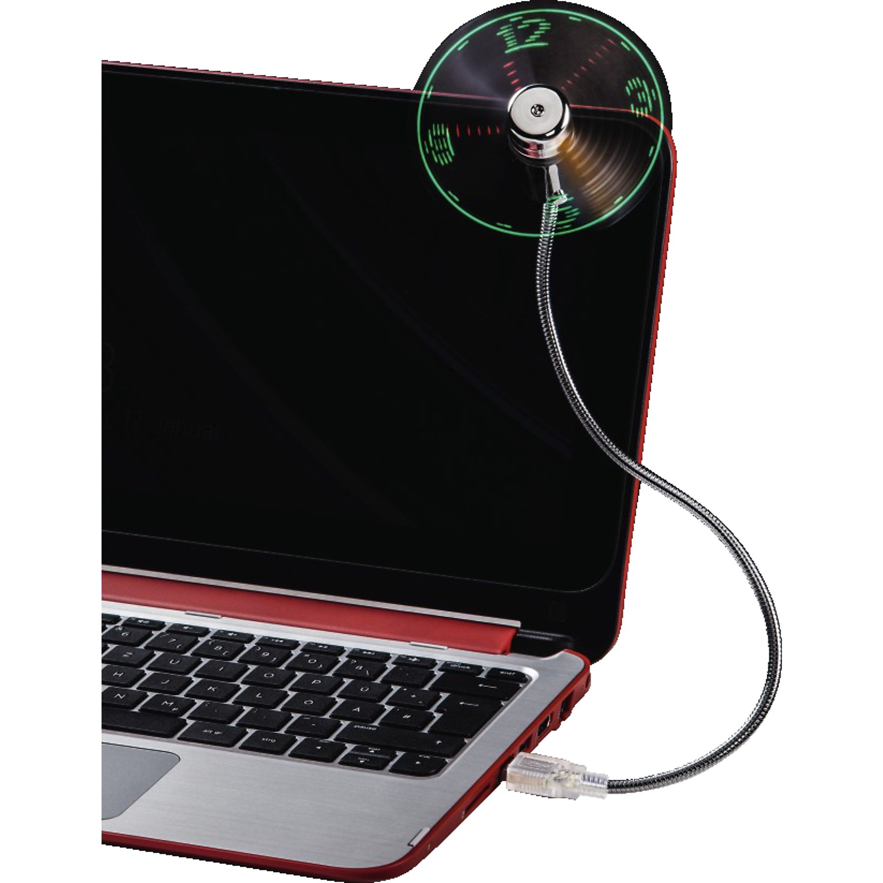 Hama USB-Ventilator mit Uhrzeitanzeige