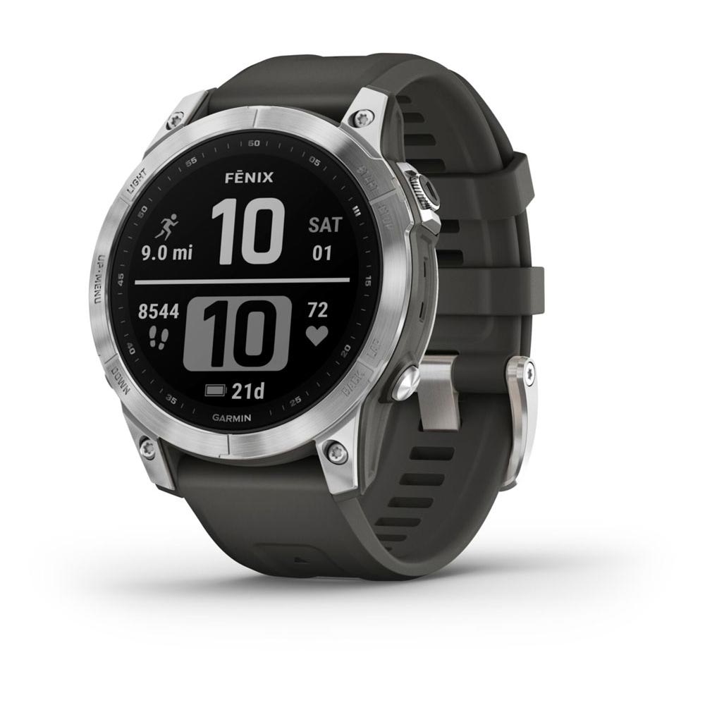 Garmin Fenix 7 Smartwatch Silber mit graphitfarbenem Armband