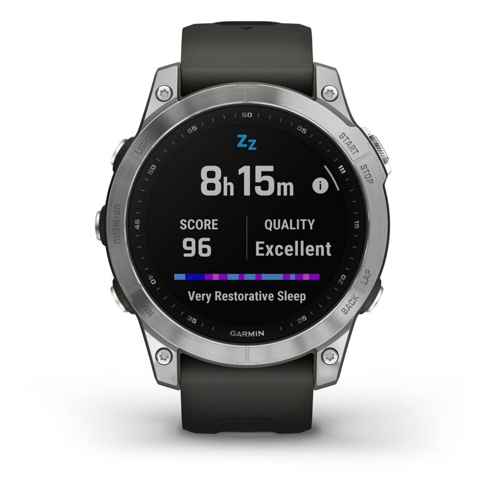 Garmin Fenix 7 Smartwatch Silber mit graphitfarbenem Armband