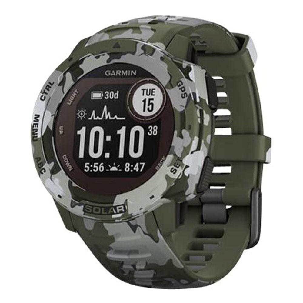 Garmin Instinct Solar Military Camo GPS-Smartwatch camo grün