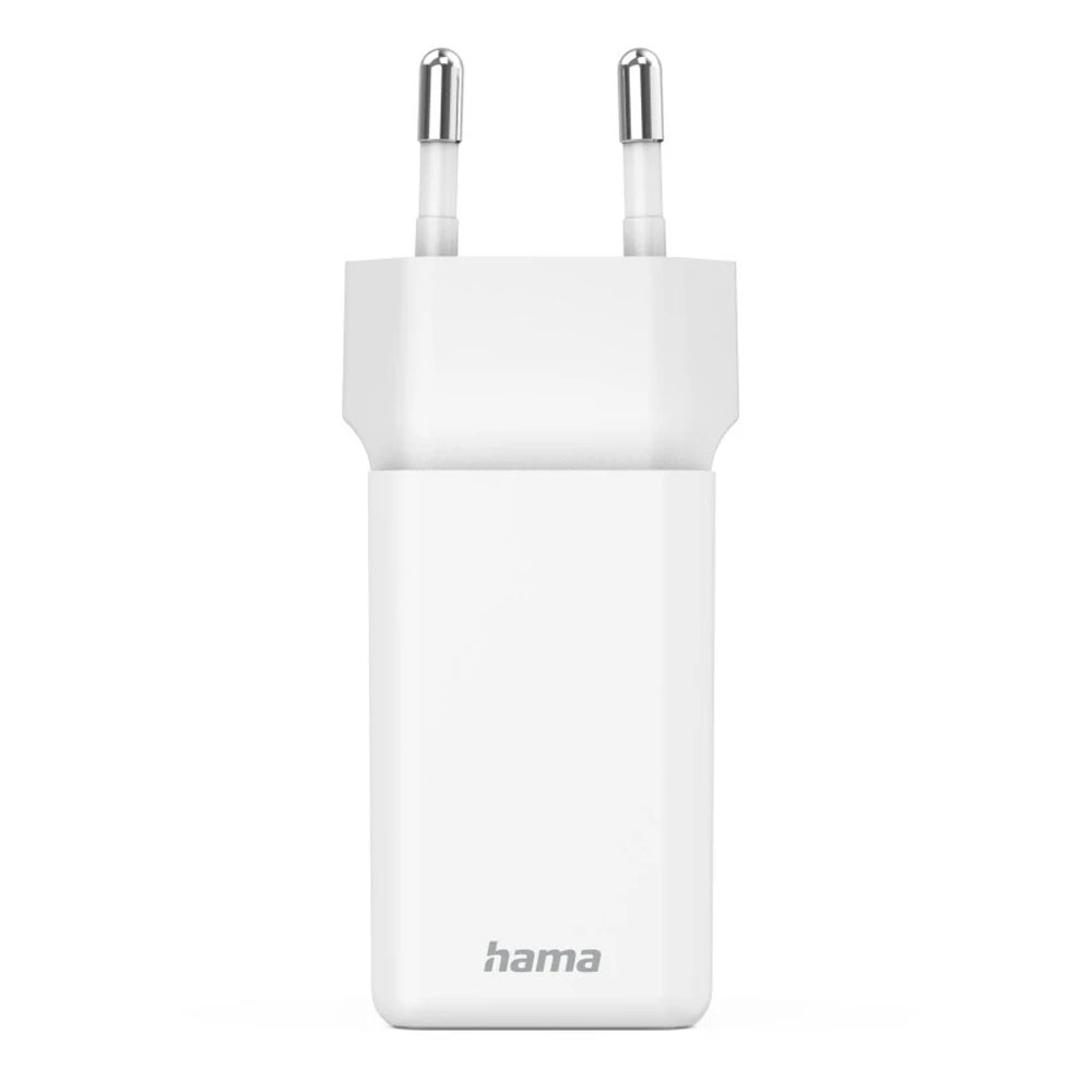 Hama Schnellladegerät, GaN, 2x USB-C, Super-Mini-Ladegerät, PD, 40 W, Weiß