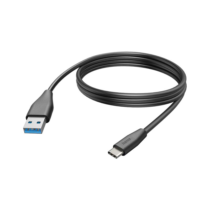 Hama Ladekabel, USB-C - USB-A, 3 m, Schwarz
