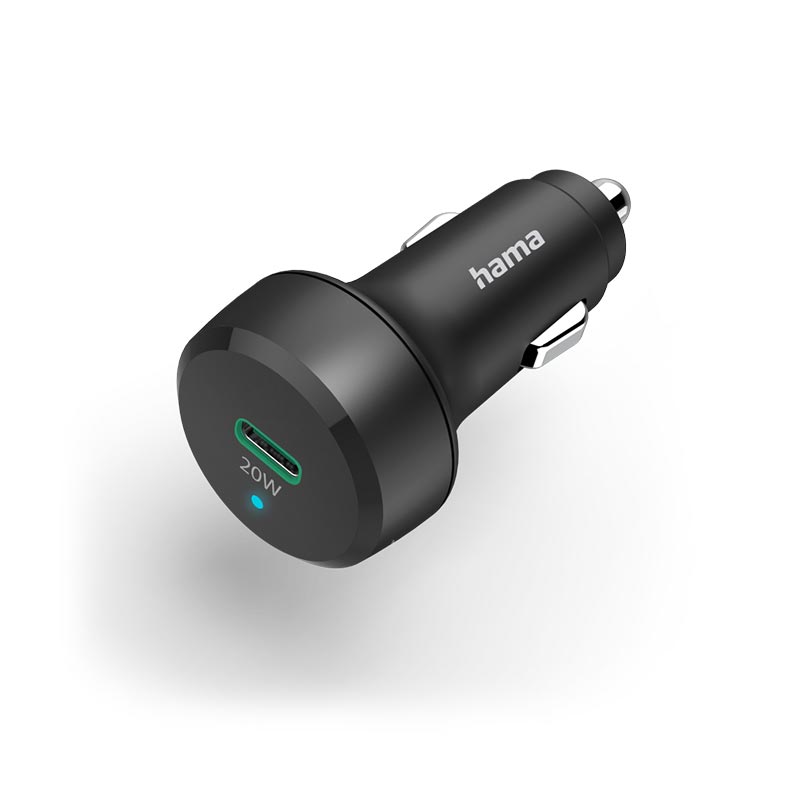 Hama Auto-Schnellladegerät, USB-C, Power Delivery (PD)/Qualcomm®, 20 W, Schwarz