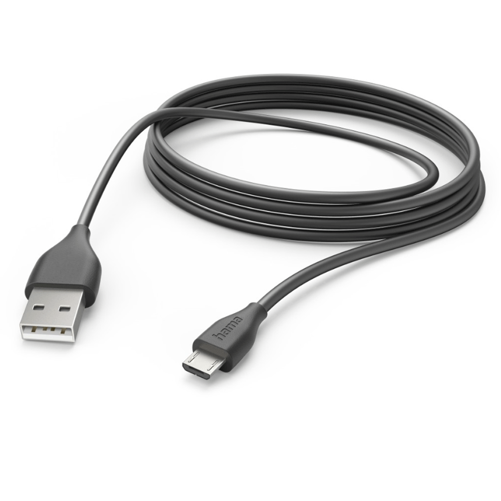 Hama Ladekabel USB-A - Micro-USB 3 m schwarz