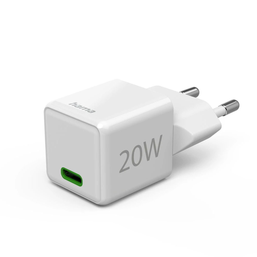 Hama Schnellladegerät, USB-C, Super-Mini-Charger, PD, 20 W, Weiß
