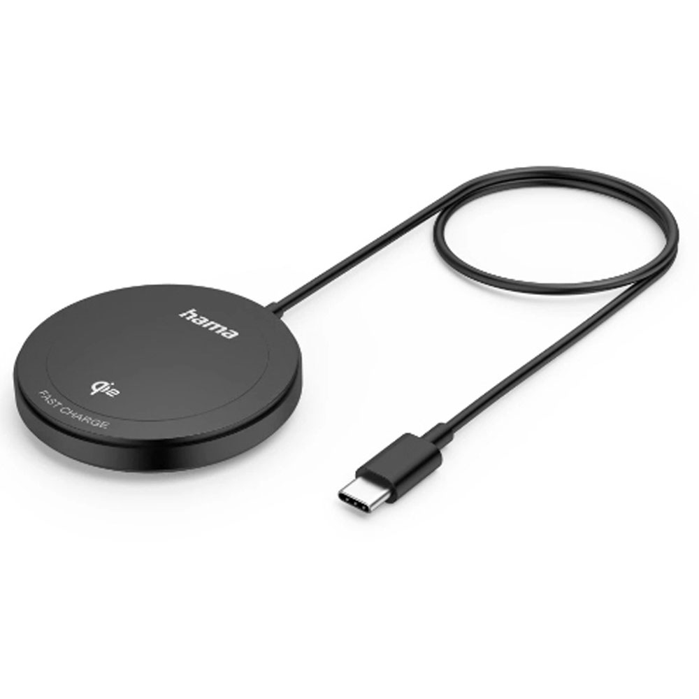 Hama Kabelloses Qi2-Ladegerät induktives Ladepad Schnellladen 15 W schwarz