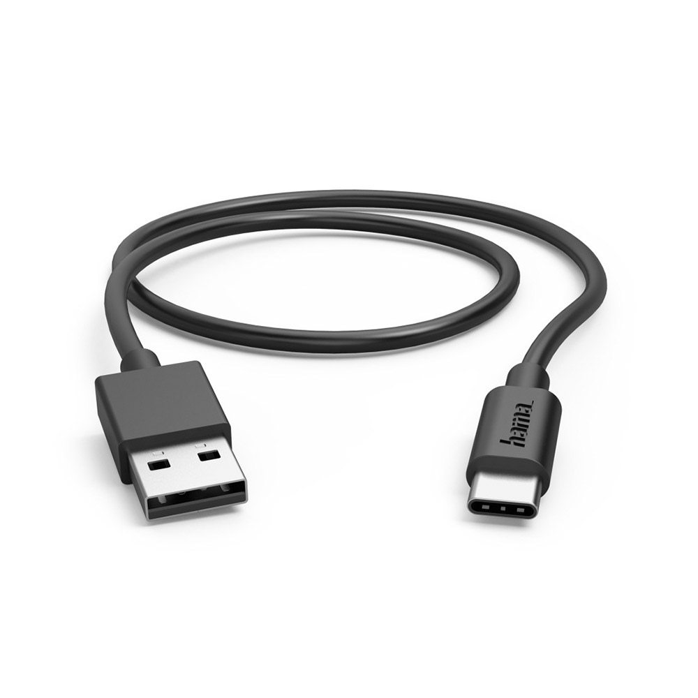 Hama Ladekabel, USB-A - USB-C, 0,5 m, Schwarz