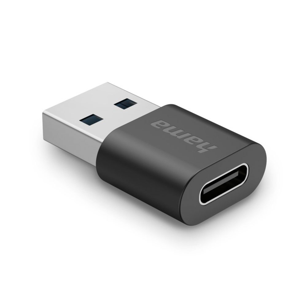 Hama USB-Adapter, USB-A-Stecker - USB-C-Buchse, USB 3.2 Gen2, 10 Gbit/s