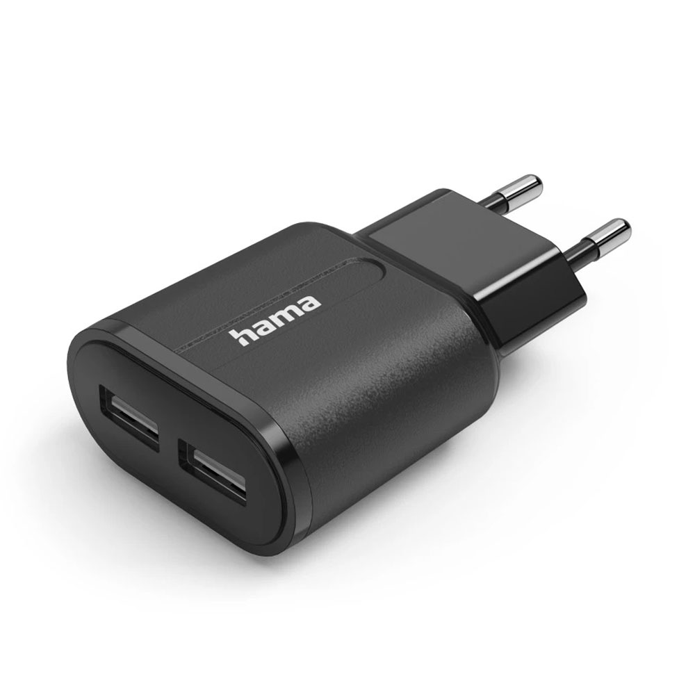 Hama Ladeadapter 2x USB-A 12W Schwarz