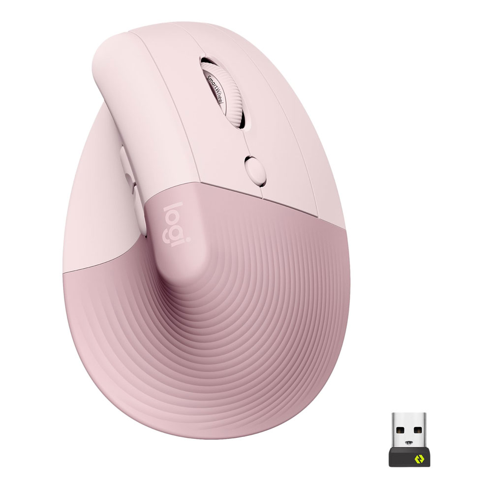 Logitech Lift Vertikale Ergonomische Maus rosa
