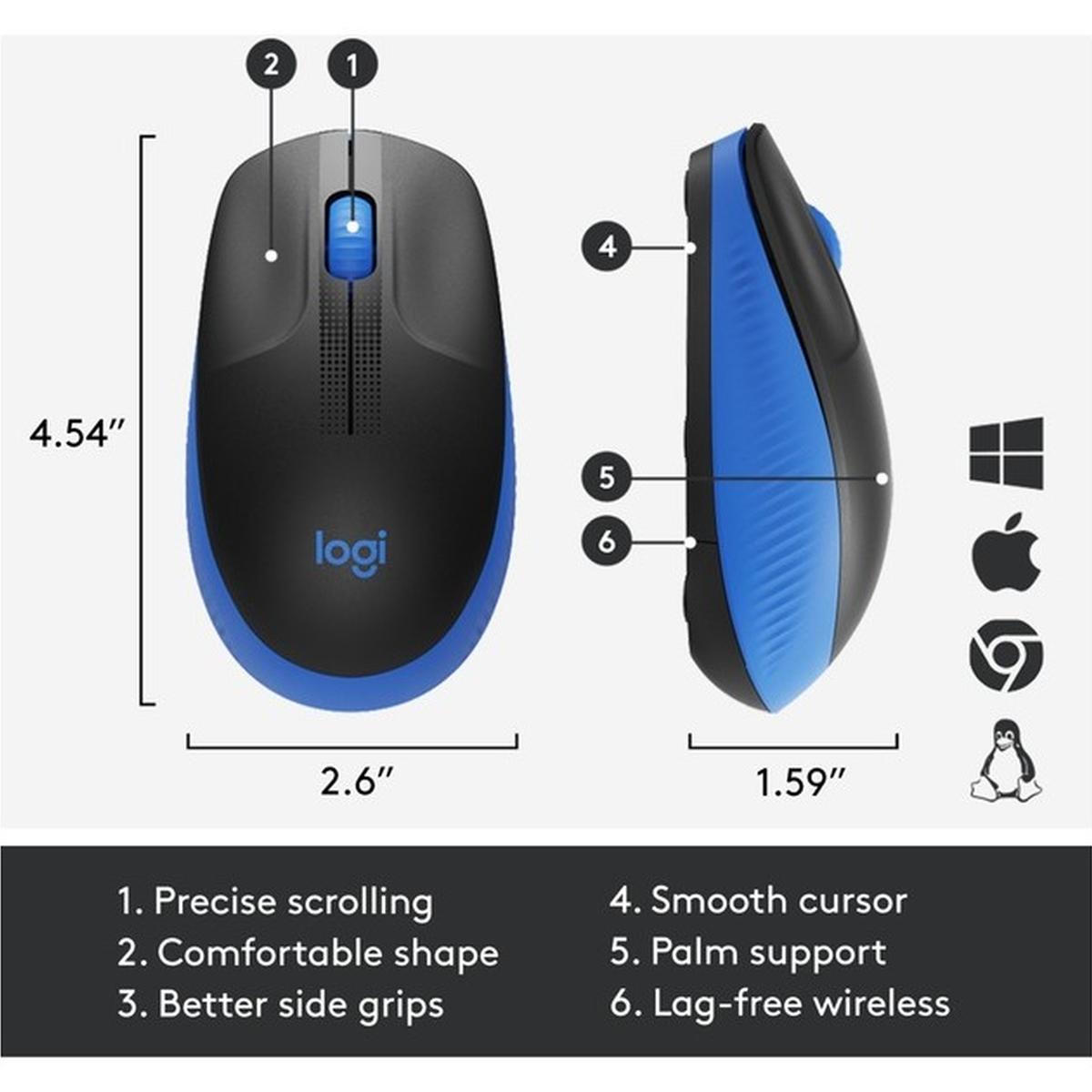 Logitech kabellose Maus M190 blau