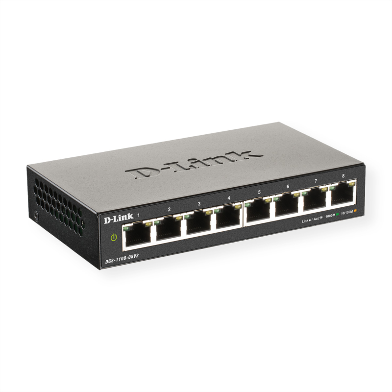 D-Link DGS-1100-08V2, 8-Port Layer 2 smart managed Gigabit Switch
