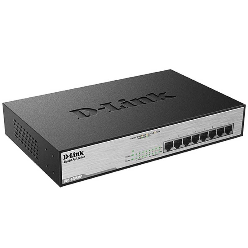 D-Link DGS-1008MP 8-Port Desktop Gigabit Switch