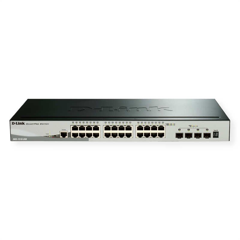 D-Link DGS-1510-28X/E, 28-Port Layer 2/3 Smart Managed Gigabit Stack Switch