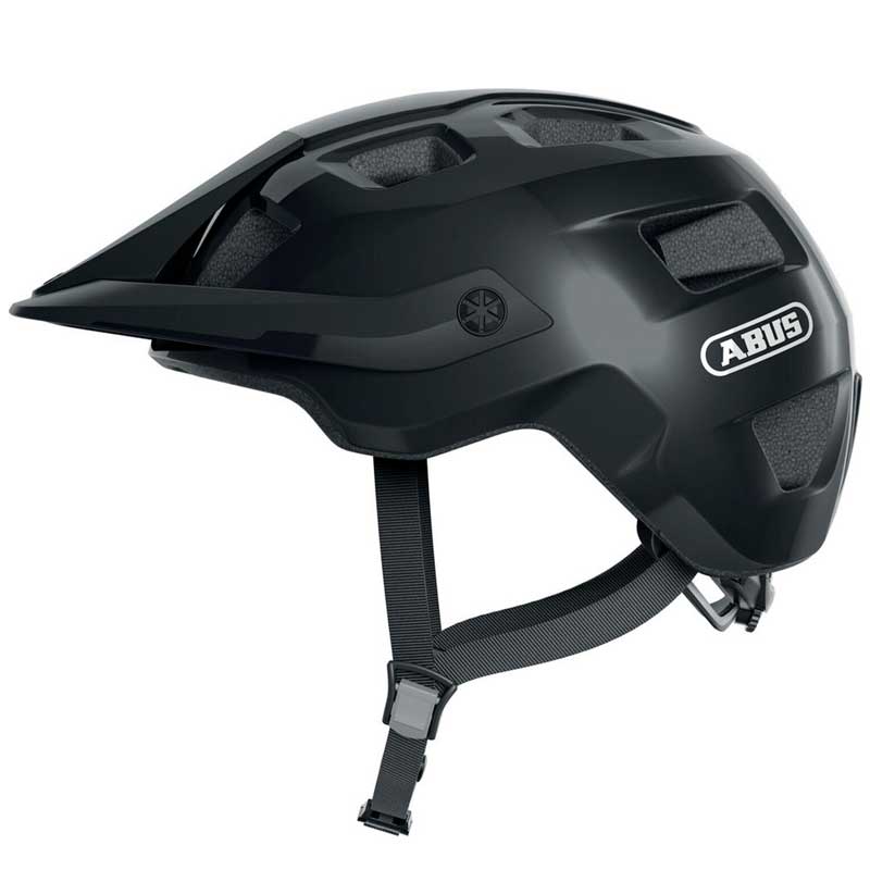 ABUS MTB robuster Fahrradhelm für Mountainbiker schwarz glänzend L