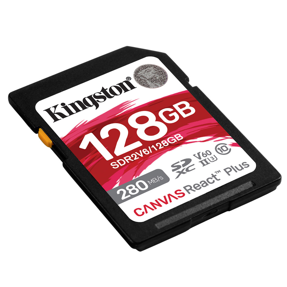 Kingston Canvas React Plus V60 SD 128GB SDXC UHS-II 280R/100W U3 V60