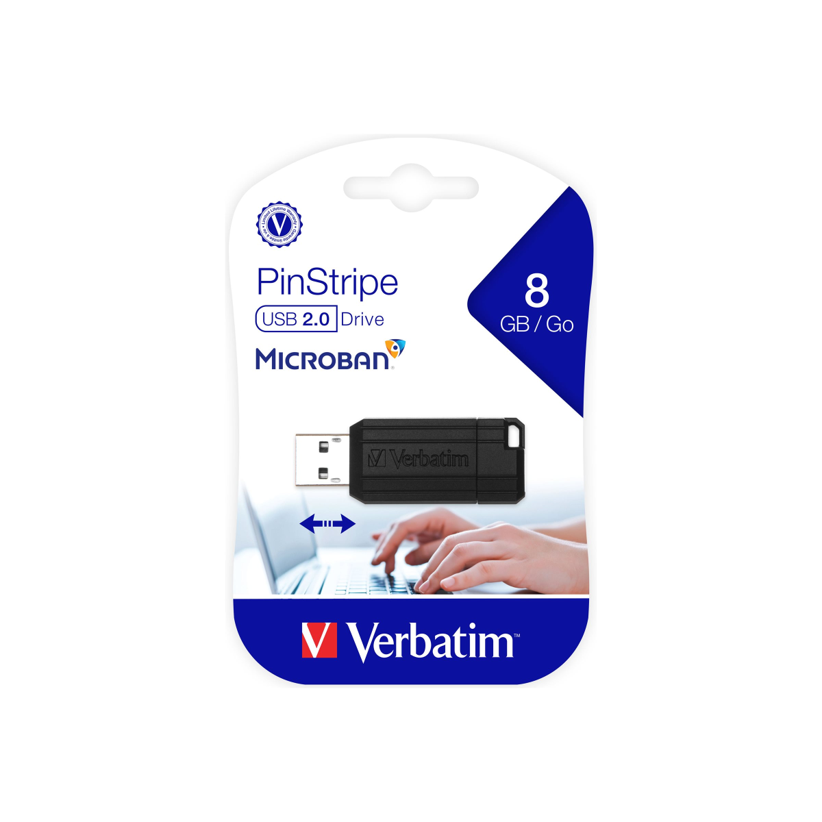 Verbatim PinStripe 8GB USB 2.0 USB-Stick schwarz