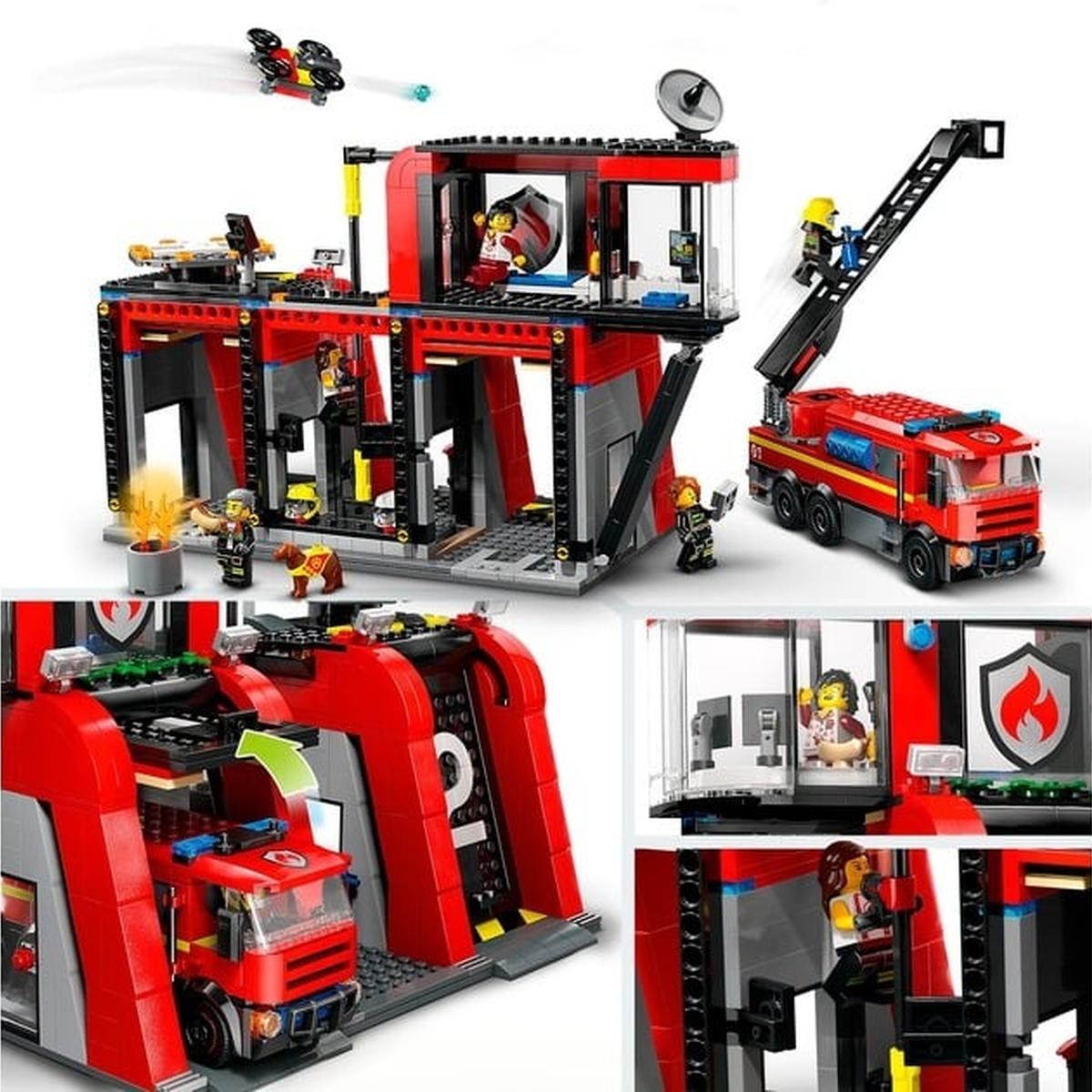 LEGO City - Feuerwehrstation mit Drehleiterfahrzeug (60414)