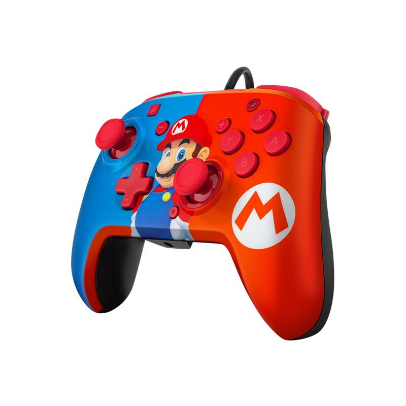 PDP Gaming Faceoff Deluxe+ verkabelt Switch Pro Controller rot/blau Mario
