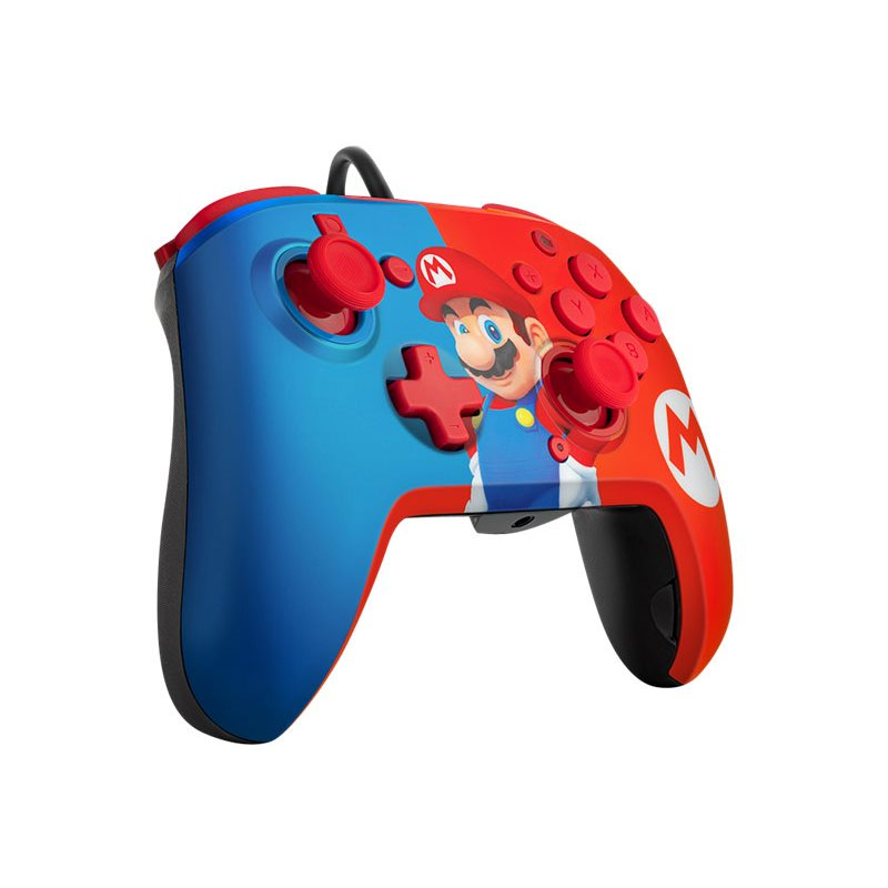 PDP Gaming Faceoff Deluxe+ verkabelt Switch Pro Controller rot/blau Mario