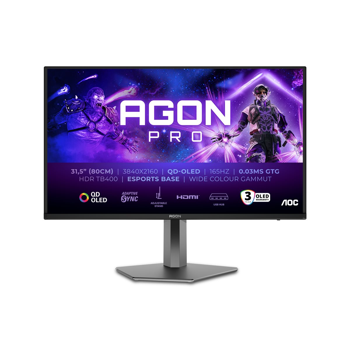 AOC AGON PRO AG326UD 81.3 cm (32 Zoll) 4K-OLED-Gaming-Monitor