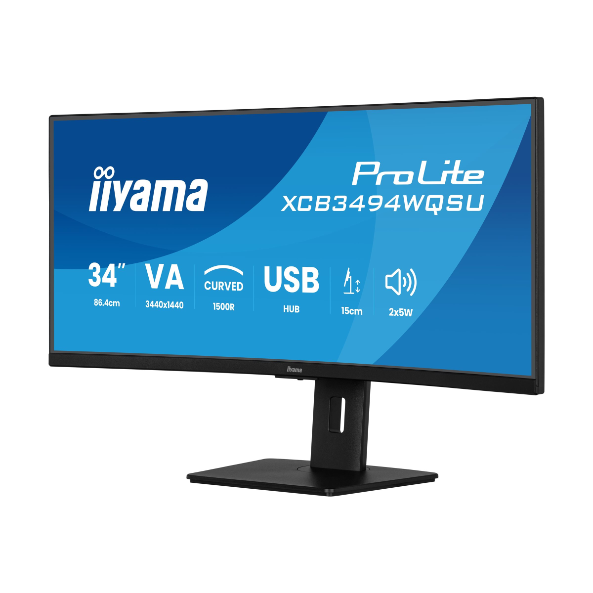 iiyama ProLite XCB3494WQSU-B1 86,4 cm (34 Zoll) Curved-LED-Monitor