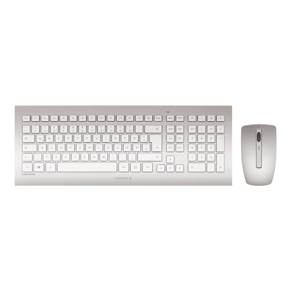 Cherry DW 8000 kabelloses Tastatur-und-Maus-Set weiß/silber