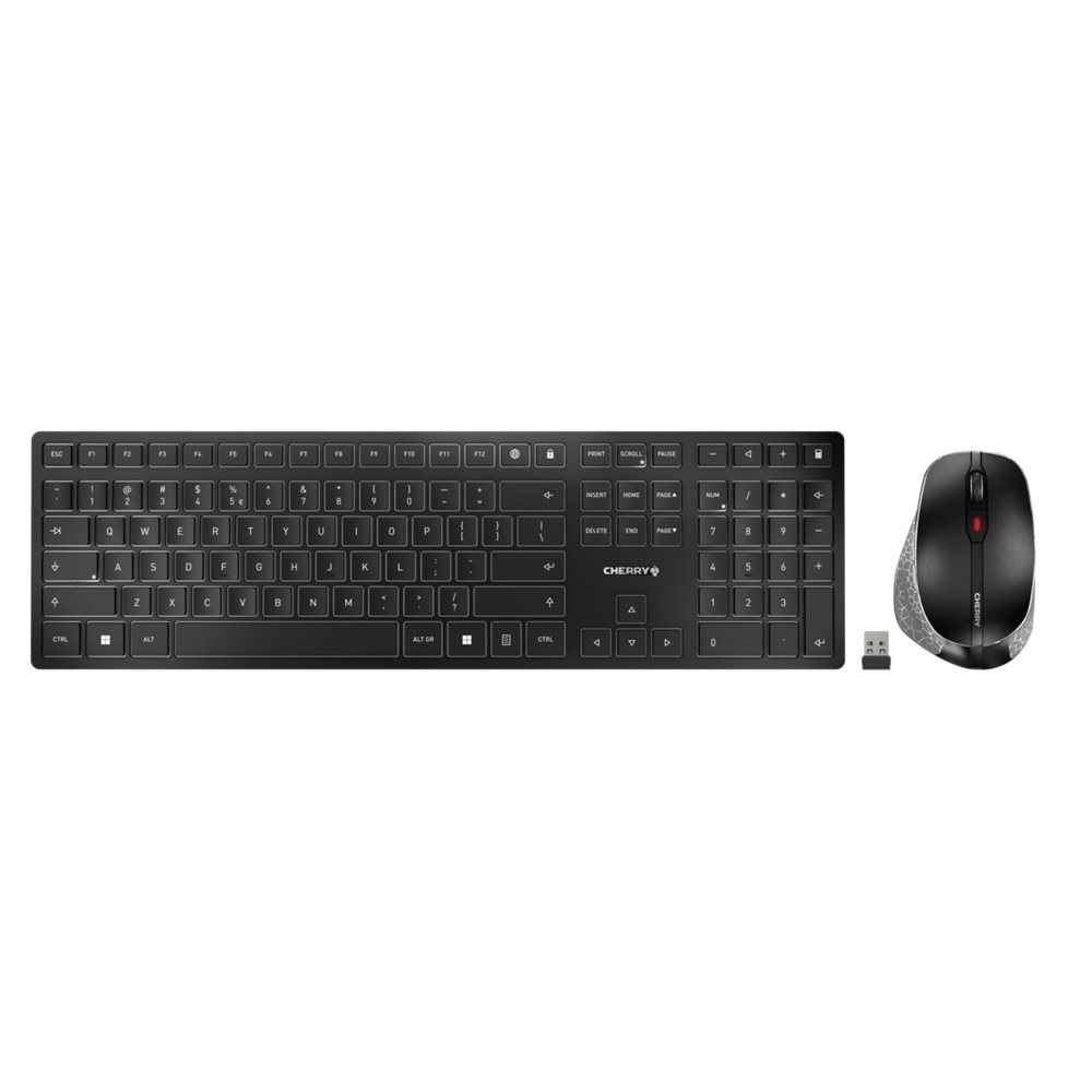 CHERRY DW 9500 Slim, kabelloses Tastatur- und Maus-Set schwarz/grau